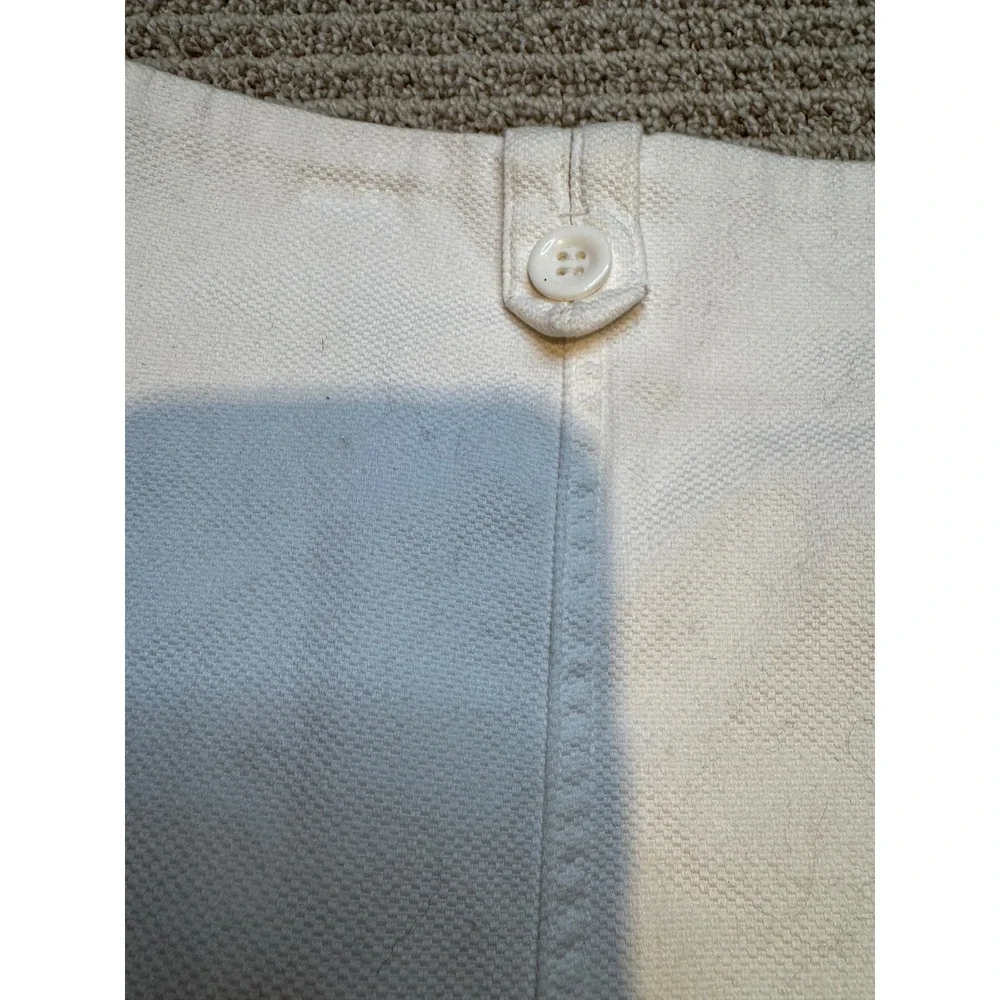 & Trousers White‎ Pique A-Line Mini Skirt Button Waist Detail Size 10